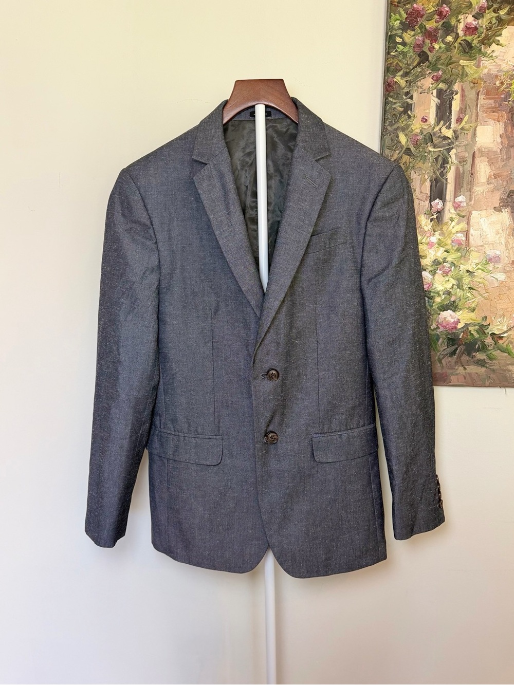J. Ferrar Ultra Comfort Men’s Slim Fit Suit Jacket Dark Gray Stretch 36R